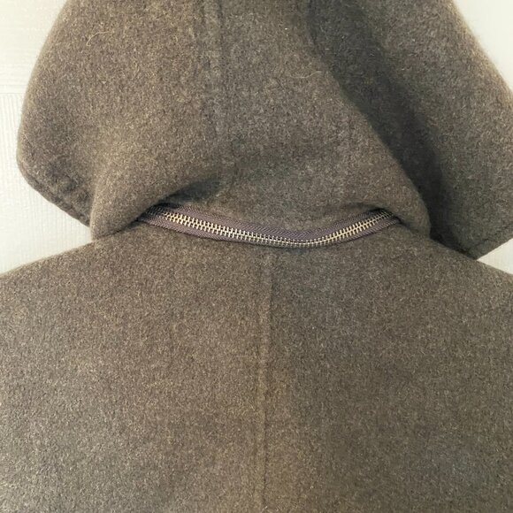 Liz‎ Claiborne Wool Coat with Detachable Hood Dark Olive Women's Medium - Picture 5 of 9
